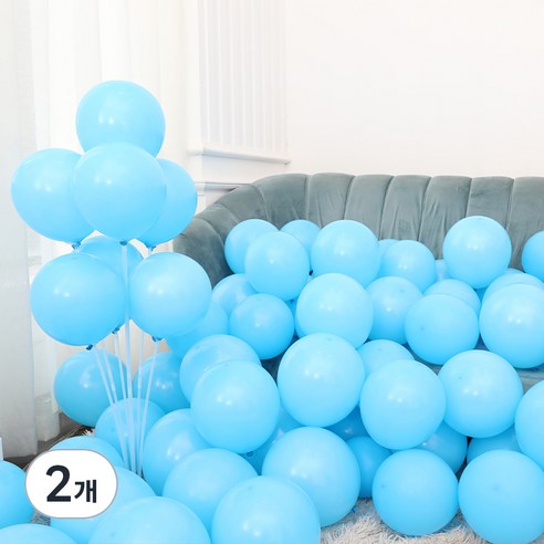 피앤비유니티 스탠다드 라운드 풍선 25cm 100p, 24 라이트블루, 2개