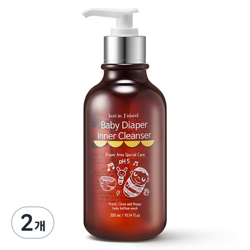 코리인제이아일랜드 노버블 아기청결제 엉덩이케어, 300ml, 2개