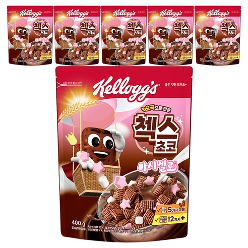 첵스초코 오곡으로 만든 시리얼 마시멜로, 400g, 6개