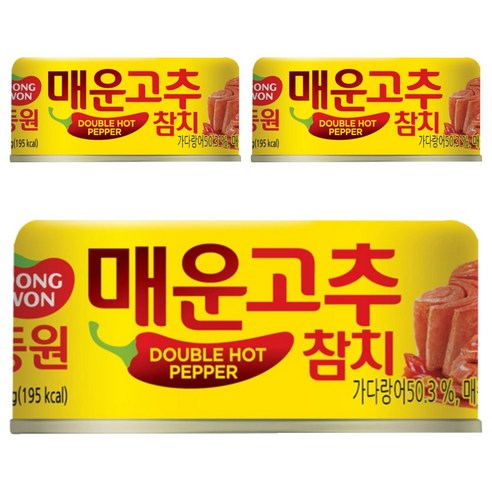 동원참치 매운 고추참치 통조림, 150g, 3개