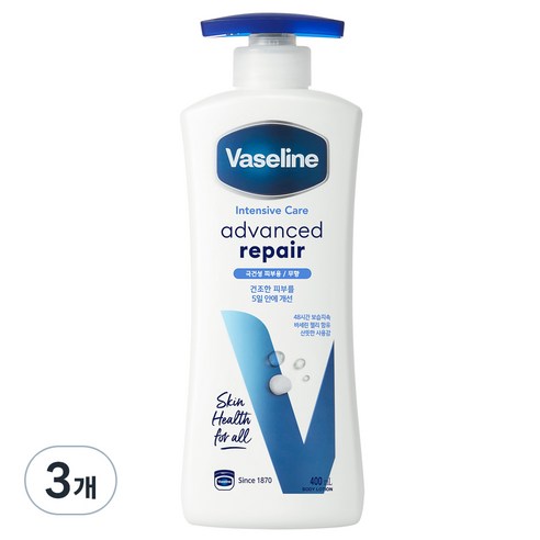 바세린 인텐시브 케어 어드벤스드 리페어 로션, 3개, 400ml