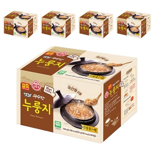 오뚜기옛날 실쏙 구수한 누룽지, 540g, 5개