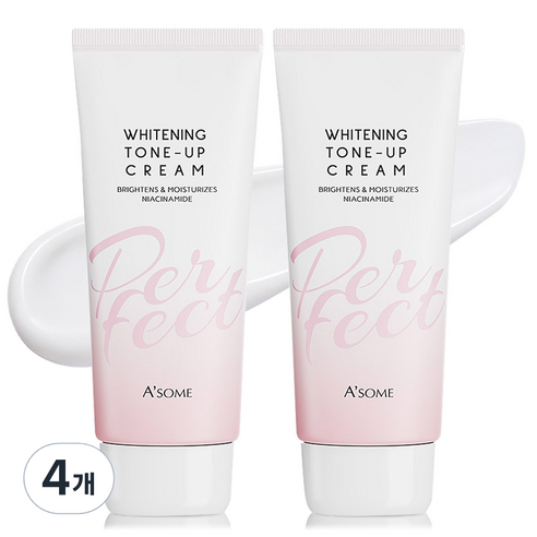 ASOME 에이썸 퍼펙트 화이트닝 톤업 크림 100ml 2개, 4개