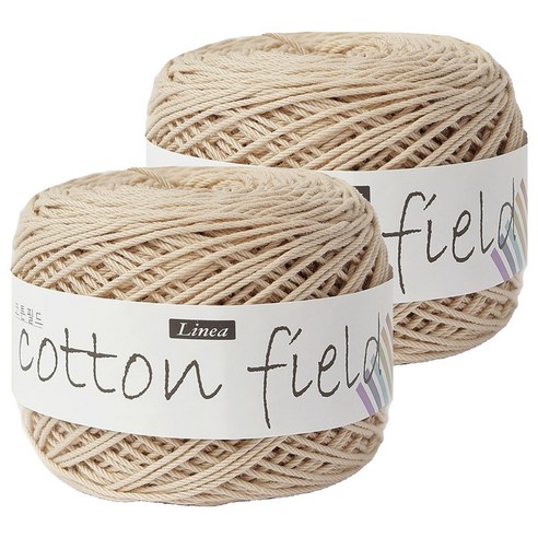 리네아 코튼 필드 뜨개실 80g, 302연베이지, 2개