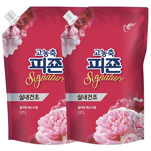 피죤 고농축 시그니처 섬유유연제 플라워페스티벌 리필, 1.7L, 2개