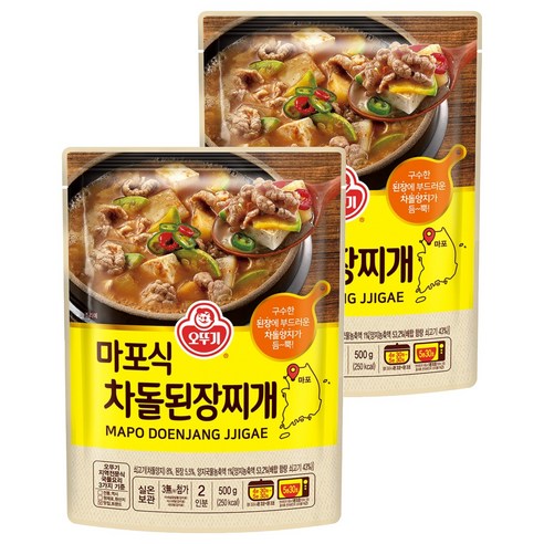 오뚜기 마포식 차돌된장찌개, 500g, 2개