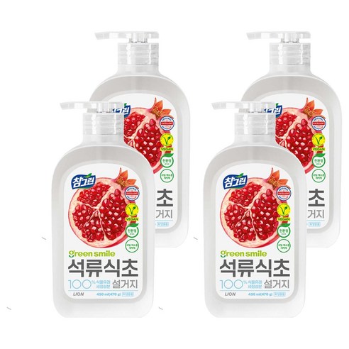 참그린 석류식초 설거지 주방세제 용기형, 470g, 4개