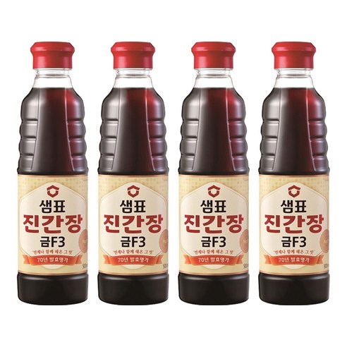 샘표 진간장 금 F3, 500ml, 4개