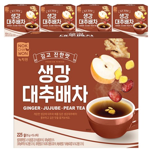 녹차원 생강대추배차, 15g, 15개입, 5개