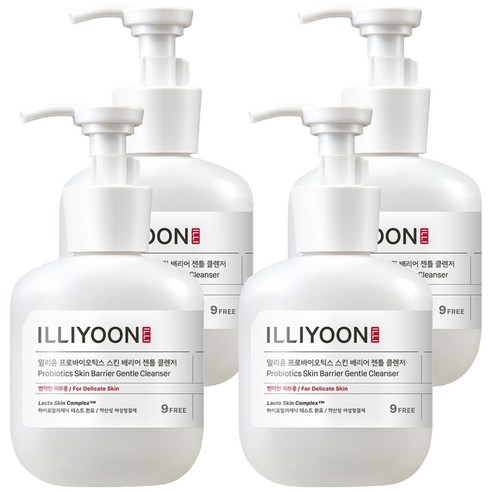 일리윤 프로바이오틱스 스킨 배리어 젠틀 클렌저 여성청결제, 300ml, 4개
