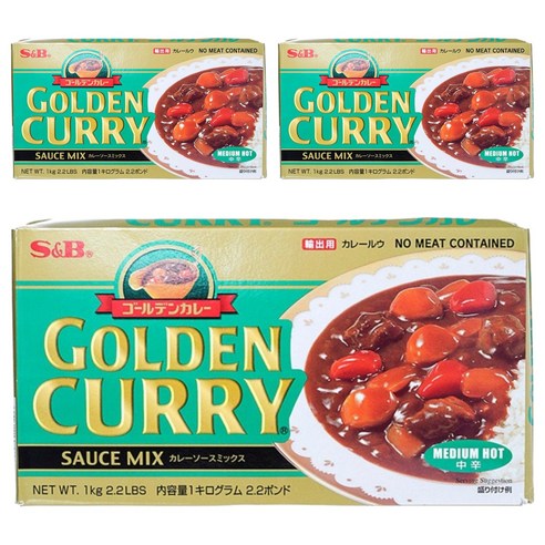 에스앤비골든 카레 중간매운맛, 1kg, 3개