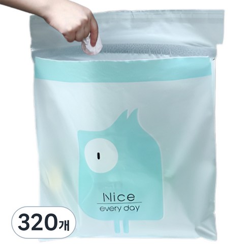 홈앤코 차량용 부착형 쓰레기봉투 블루, 320개, 10L