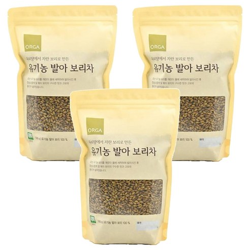 올가홀푸드 우리땅에서 자란 보리로 만든 유기농 발아 보리차, 500g, 1개입, 3개