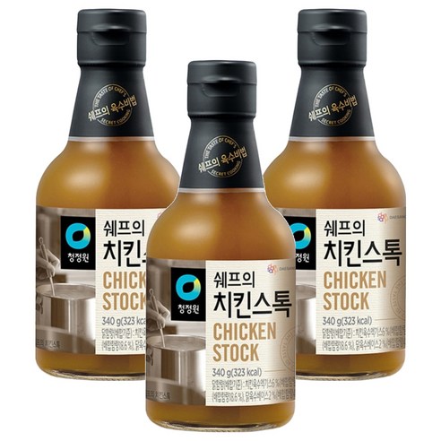 청정원 쉐프의 치킨스톡, 340g, 3개