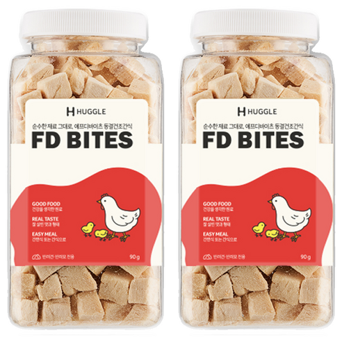 허글 반려동물 에프디바이츠 동결건조간식, 닭고기, 90g, 2개