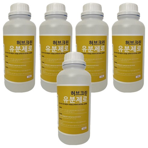 허브크린 유분제로 배수구세정제, 5개, 1L