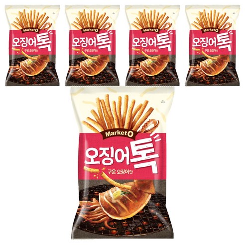 오리온 마켓오 오징어톡, 80g, 5개