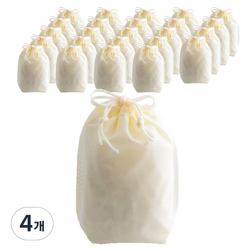 부직포 복주머니 더스트백 16 x 25 cm 25p, 아이보리, 4개