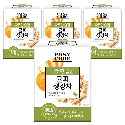 녹차원 이지케어 귤피생강차, 1.2g, 10개입, 4개, 1.2g