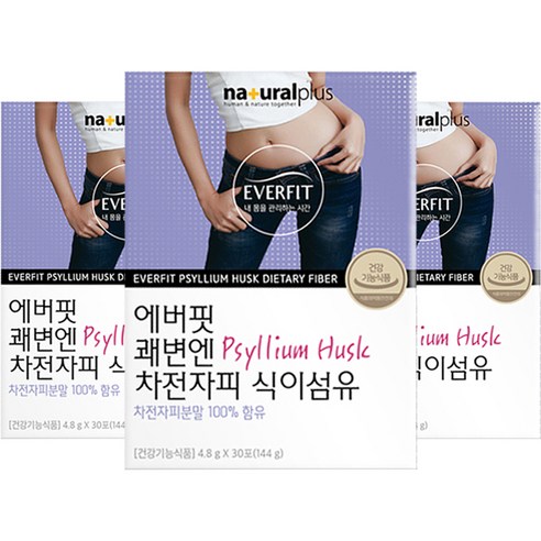 내츄럴플러스 에버핏 쾌변엔 차전자피 식이섬유, 132g, 3개