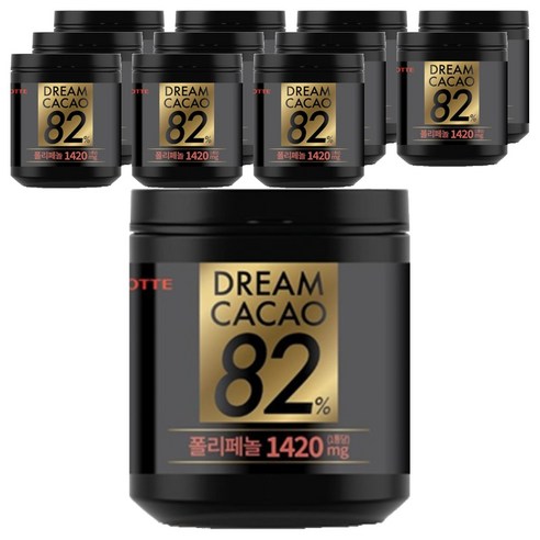 롯데웰푸드 드림카카오 82% 폴리페놀 1420mg 초콜릿, 86g, 12개