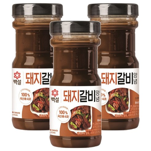백설 돼지갈비 양념, 840g, 3개