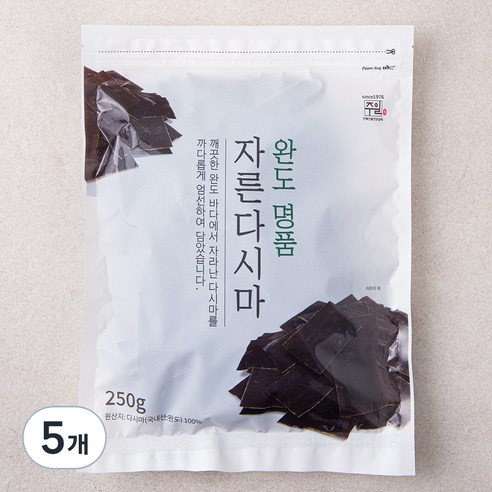 주일 완도 명품 자른다시마, 5개, 250g