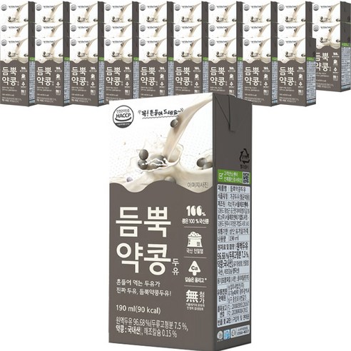 유기농마루 듬뿍약콩두유, 190ml, 80개