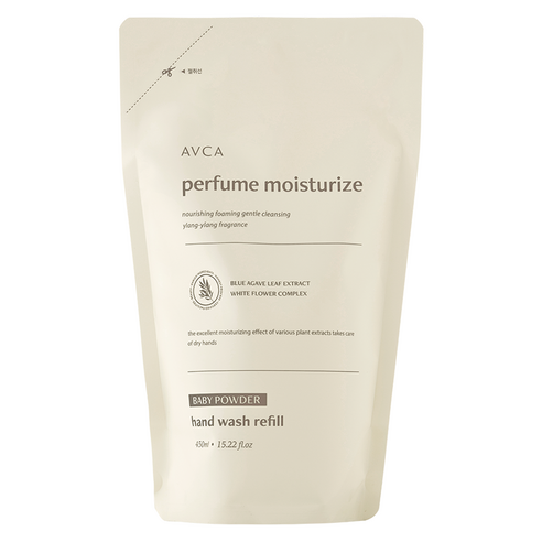 아브카 퍼퓸 핸드워시 리필 베이비파우더향, 450ml, 1개