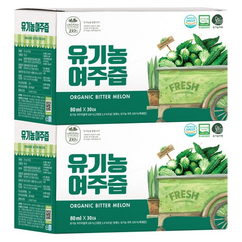 유기농마루 여주즙 30p, 2개, 2400ml