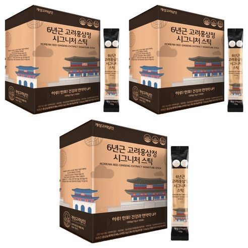 개성고려삼인 6년근 고려 홍삼정 시그니처 홍삼 스틱 100포, 3개, 1kg