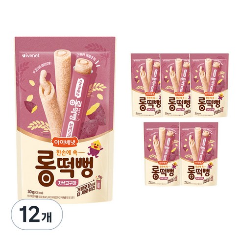 아이배냇 유아용 롱떡뻥 자색고구마 30g, 12개, 자색고구마맛