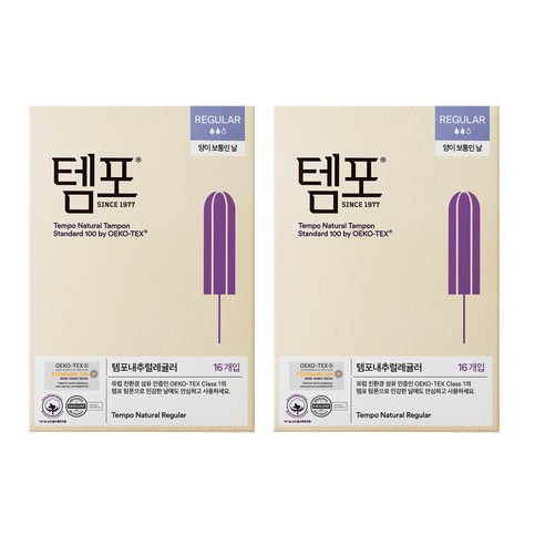 템포 내추럴 레귤러, 16개입, 2개