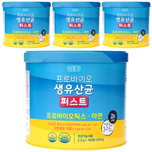바름가 프로바이오 생유산균 퍼스트 100p, 4개, 250g