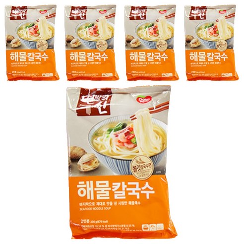 동원 면발의신 해물칼국수 236g, 5개