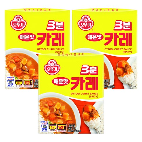 오뚜기3분 카레 매운맛, 200g, 3개
