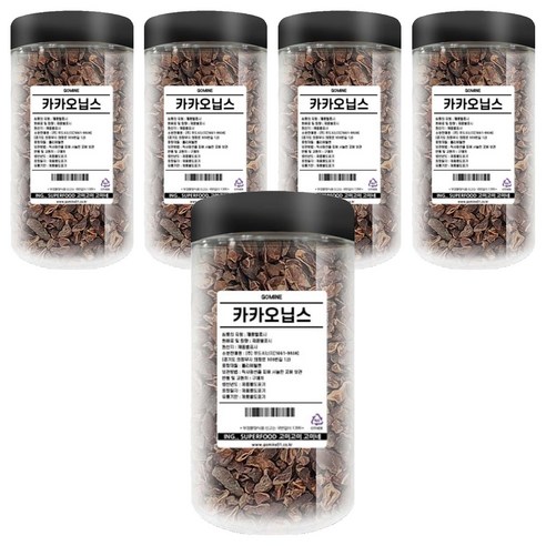 고미네 페루산 카카오닙스 통, 200g, 5개
