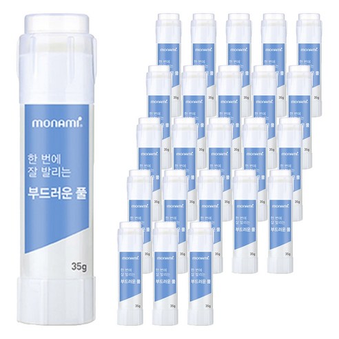 모나미 한 번에 잘 발리는 부드러운 풀, 35g, 24개