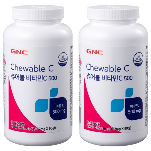 GNC 츄어블 비타민 C 500, 90정, 2개