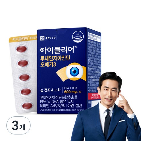 아이클리어 루테인 지아잔틴 오메가3 36g, 60정, 3개