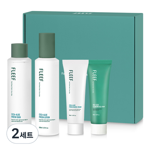 플리프 시카 알로에 프레쉬 선물세트 프레쉬스킨 200ml + 프레쉬로션 200ml + 수분크림 50ml + 젤폼 50ml, 2세트