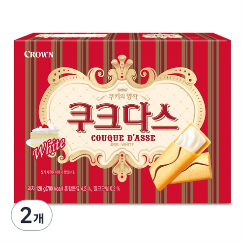 쿠크다스 화이트, 128g, 2개