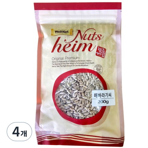 웰넛 자연두레 해바라기씨, 200g, 4개