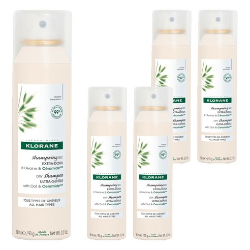 클로란 오트 앤 세라마이드 드라이 샴푸 민감 모든 두피용 오트향, 150ml, 5개