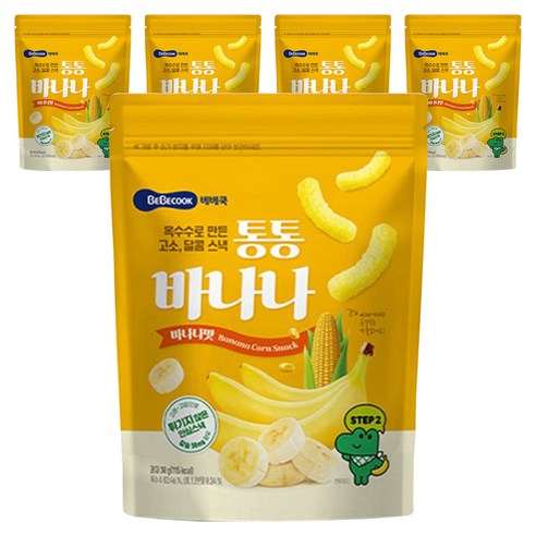 베베쿡 유아용 통통바나나, 바나나, 30g, 5개