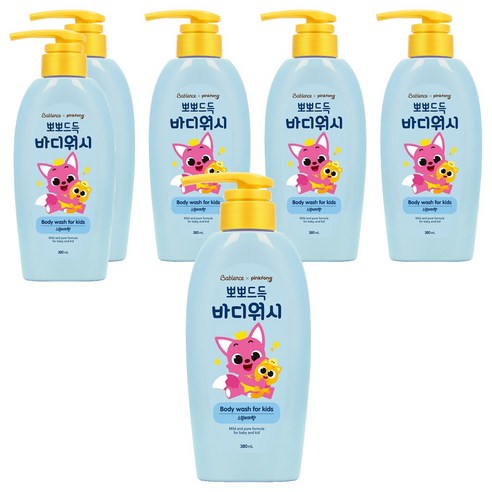 베비언스 핑크퐁 뽀뽀드득 바디워시 스윗피치향, 380ml, 6개