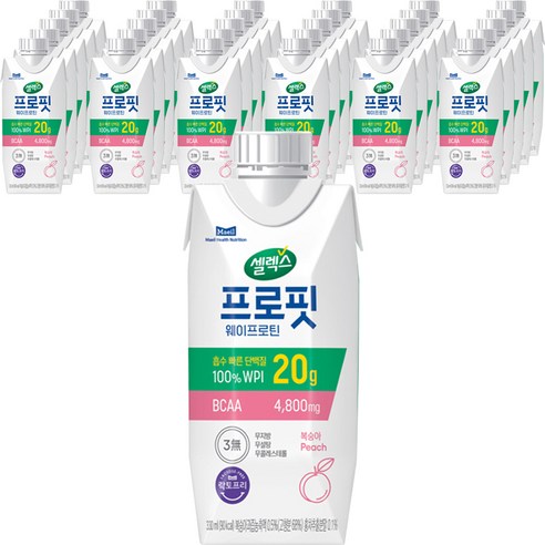셀렉스 프로핏 드링크 복숭아, 330ml, 48개