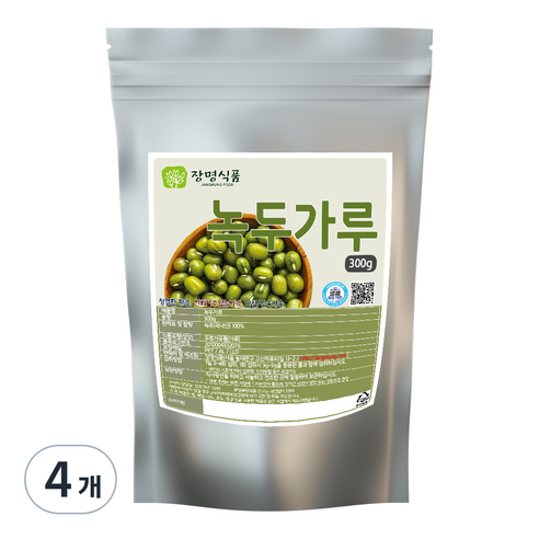 장명식품 녹두가루 생, 4개, 300g