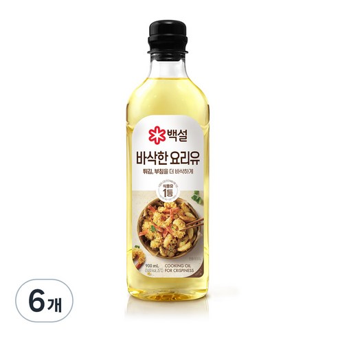 백설 바삭한 요리유, 900ml, 6개