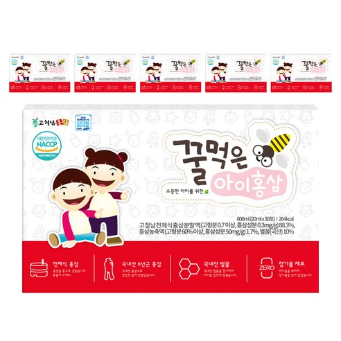 고철남홍삼 꿀먹은 아이홍삼, 30회분, 600ml, 6개